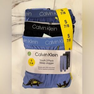 Calvin Klein Youth 3 Pack Sleep Jogger Set in size S 7/8